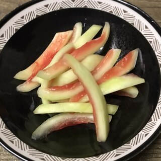 エコレシピ！スイカの皮の浅漬け日本酒風味